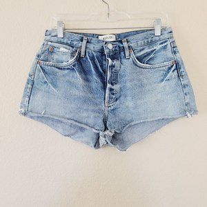 Agolde Parker Denim Short size 27 Cutoff Raw Hem Frayed Distressed Beach Summer